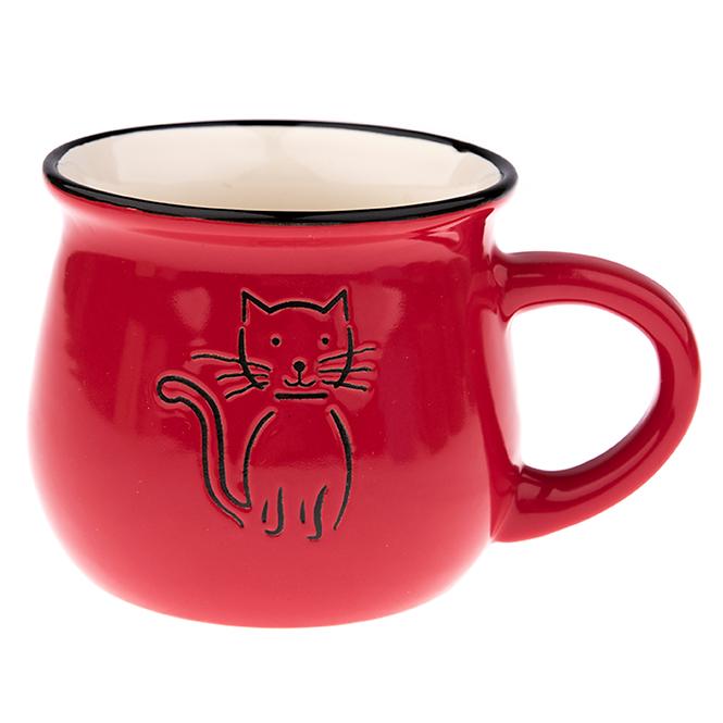 Kubek ceramiczny kotek czerwony kk5091