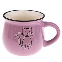 Kubek ceramiczny kotek fiolet kk5094