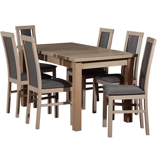 Zestaw stół i krzesła Oktawian 1+6 ST28+W129 dąb sonoma