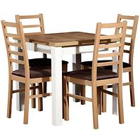 Zestaw stół i krzesła Euzebia 1+4 ST44+W131 dąb wotan/biały