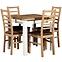 Zestaw stół i krzesła Euzebia 1+4 ST44+W131 dąb wotan/biały