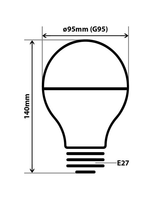 Żarówka FL LED G95 8W E27 4200K Half Amber
