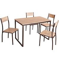 Zestaw Stół I Krzesła Voto Do1320 1+4 Dąb/Czarny