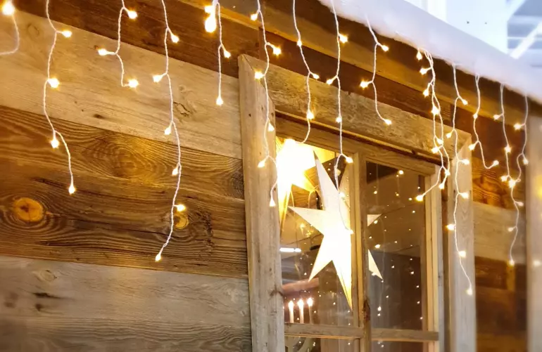 Lampki LED sople 100L ZEW. TRANS+GN+FLASH Biały kabel 10