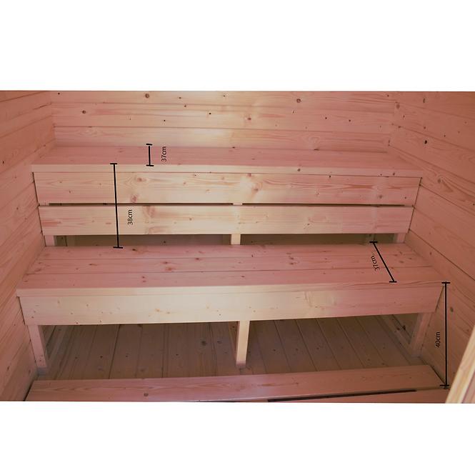 Sauna zewnętrzna kwadratowa 2x2 m