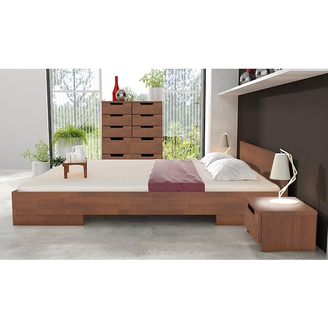 Łóżko Drewniane Bukowe Skandica Spectrum Niskie 140x200 Orzech
