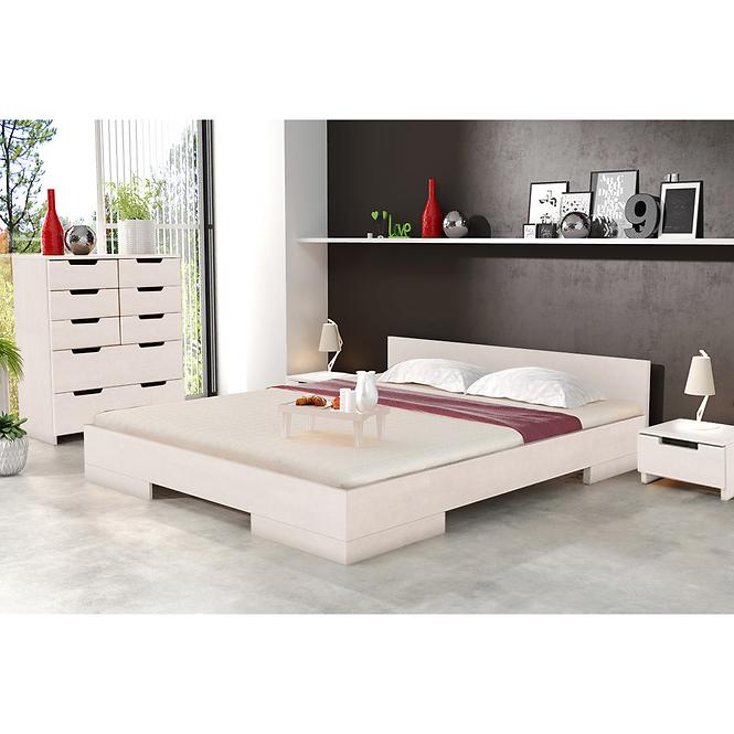 Łóżko Drewniane Bukowe Skandica Spectrum Niskie 140x200 Biały