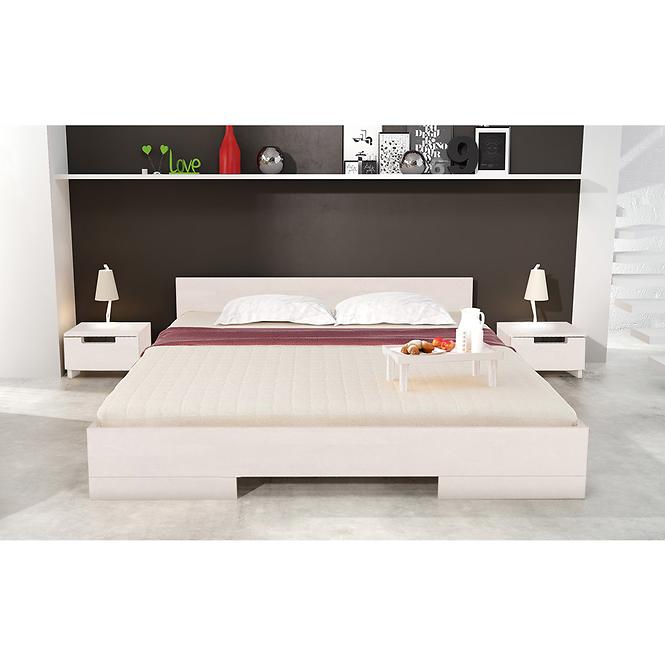 Łóżko Drewniane Bukowe Skandica Spectrum Niskie 160x200 Biały