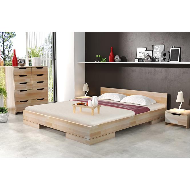 Łóżko Drewniane Bukowe Skandica Spectrum Niskie 180x200 Naturalny