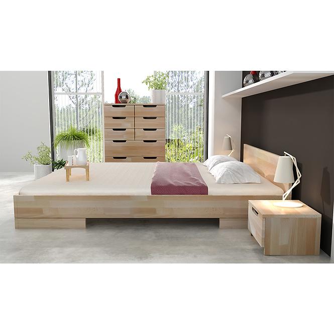 Łóżko Drewniane Bukowe Skandica Spectrum Niskie 200x200 Naturalny