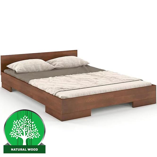 Łóżko Drewniane Bukowe Skandica Spectrum Niskie 200x200 Orzech