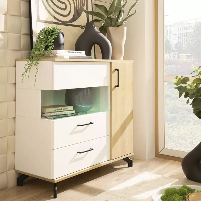 Szafa Madison Md1 Biały Lux/Dąb Biszkoptowy,5