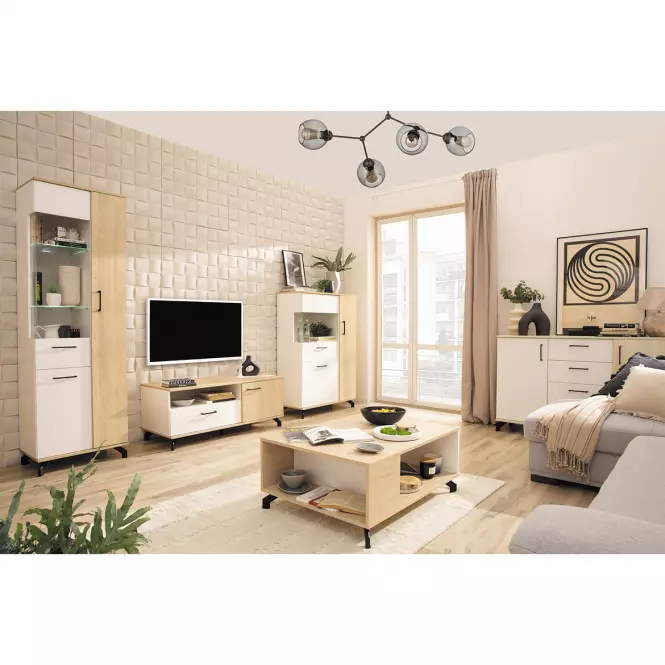 Szafa Madison Md1 Biały Lux/Dąb Biszkoptowy,10