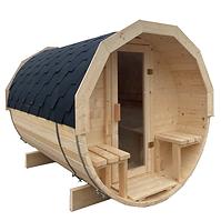 Sauna beczka z tarasem + piec Sentiotec 100 9 kW