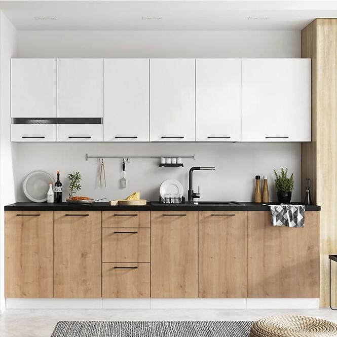 Szafka Kuchenna Bono W60/68 Slim Pl Z Okapem Srebrnym D