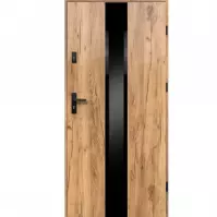 Drzwi zewnętrzne NEPTUN P55 90P dąb sonoma czarny inox/grafit