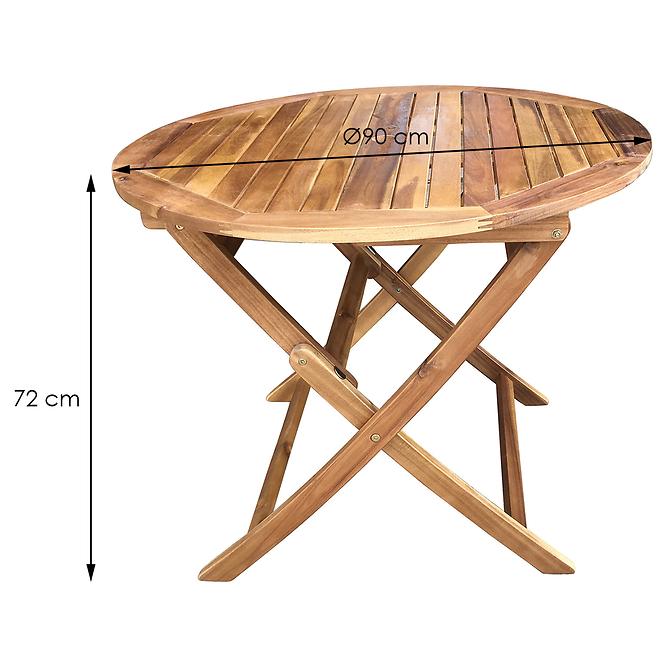 Drewniany okrągły stół 90x72 cm