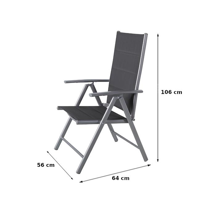 Krzesło 7-pozycyjne Vigo szare z wypełnieniem