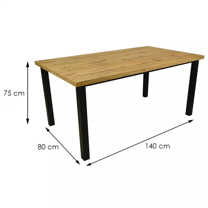 Stół Lens St-13 140x80 Dąb Wotan,2
