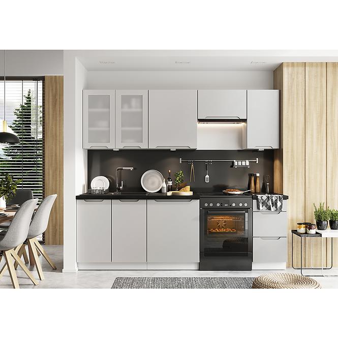 Szafka Kuchenna Zoya W60/68 Slim Pl Z Okapem Srebrnym J