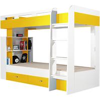 Łóżko piętrowe Mobi M019 biały/żółty