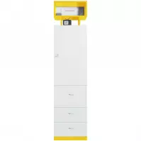 Regał Mobi MO-4 1D3S biały/żółty