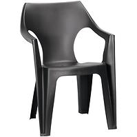 Krzesło ogrodowe plastikowe Dante z niskim oparciem grafitowe