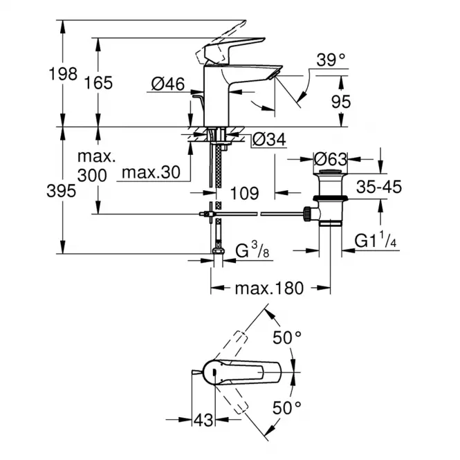 Bateria umywalkowa 32559002 Start,2