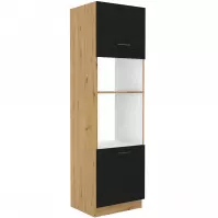 Szafka Kuchenna Modena Czarny/Dąb Artisan 60dpm-210 2f