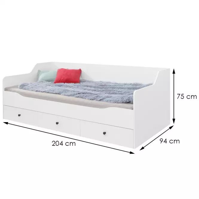 Łóżko Bergen Be 13 Biały Lux/Biały Połysk