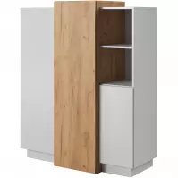 Komoda 3d E Biały/Dąb Craft Złoty