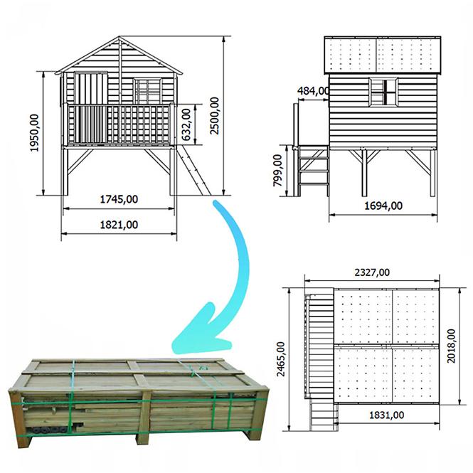 Domek dla dzieci Jerzyk 175x226x250,5 cm