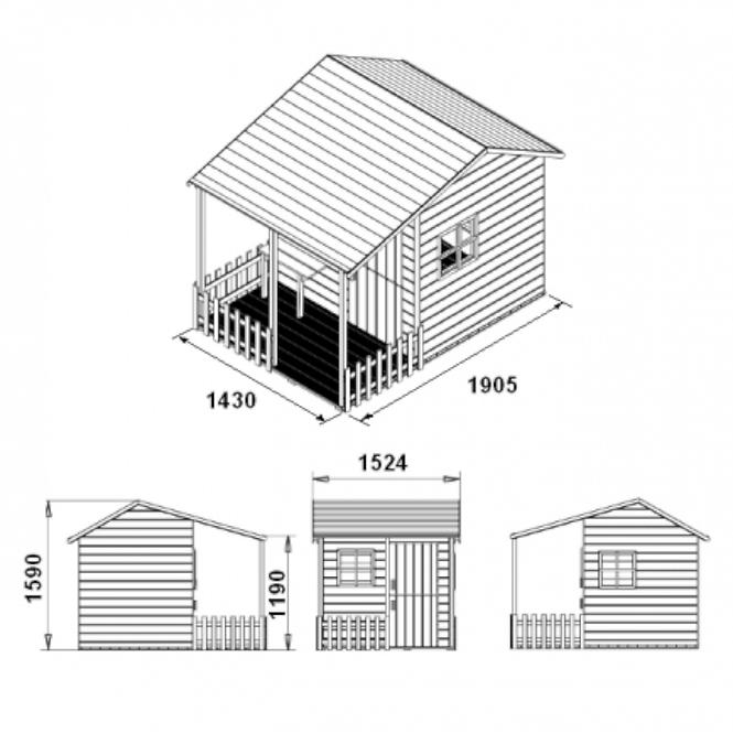 Domek dla dzieci Malwinka 190,5x143x159 cm