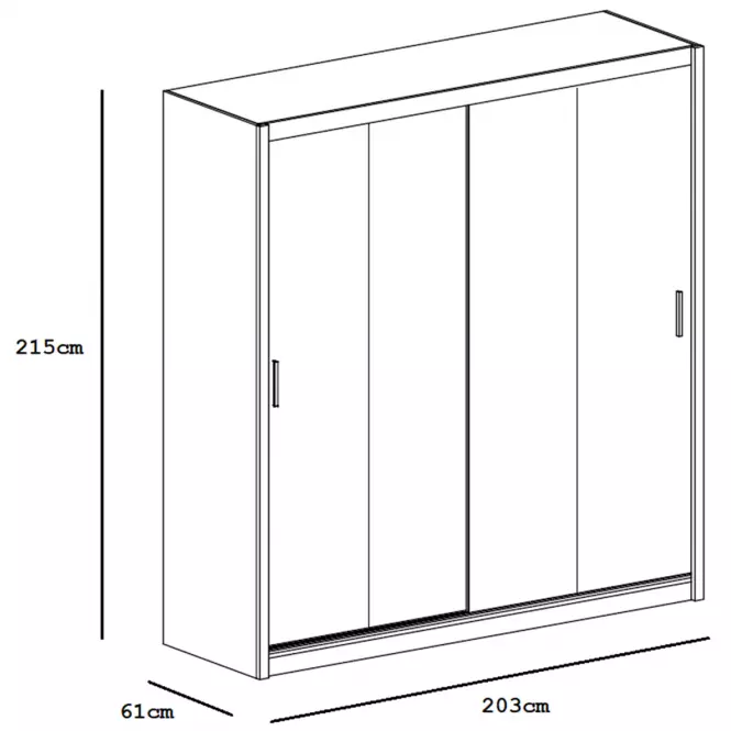 Szafa Lizbona 2 203 cm biały/lustro
