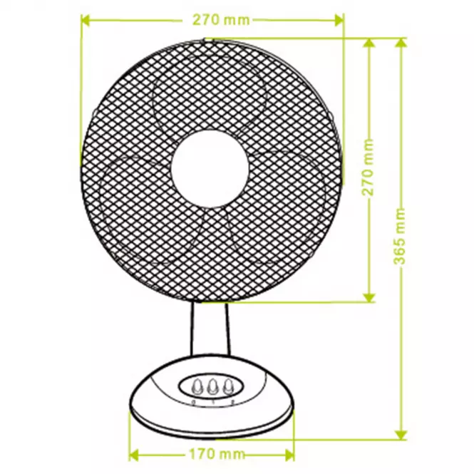 Wentylator biurkowy 9” VO0020 Biały