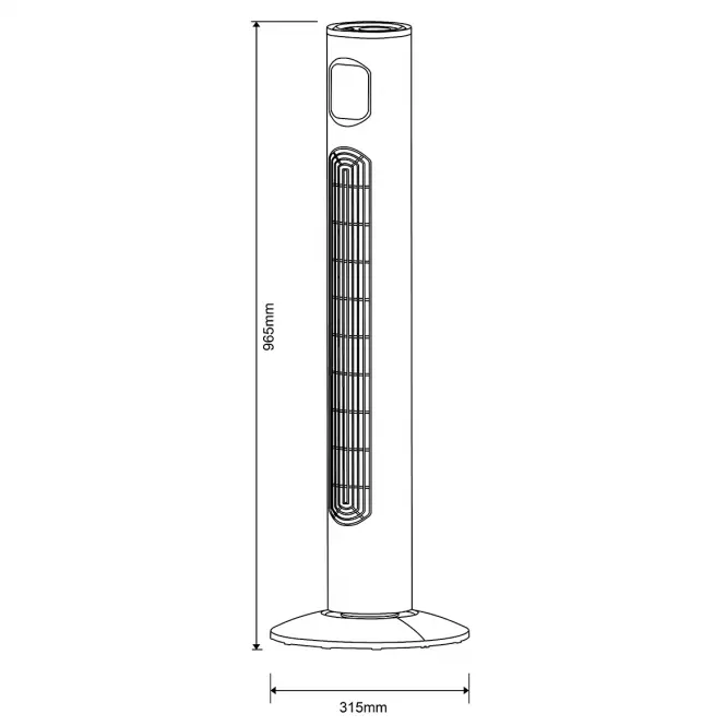Wentylator wieżowy 38” VO2208 z pilotem i panelem LED