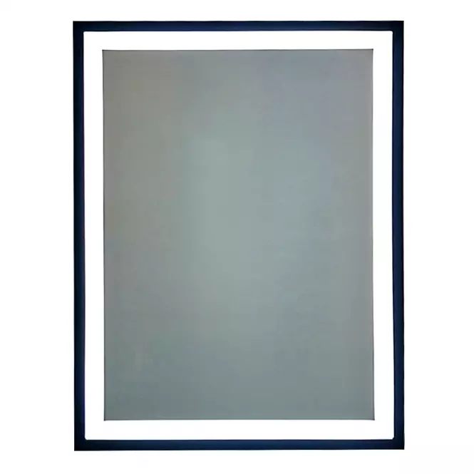 Lustro łazienkowe z oświetleniem LED w czarnej ramie 60x80