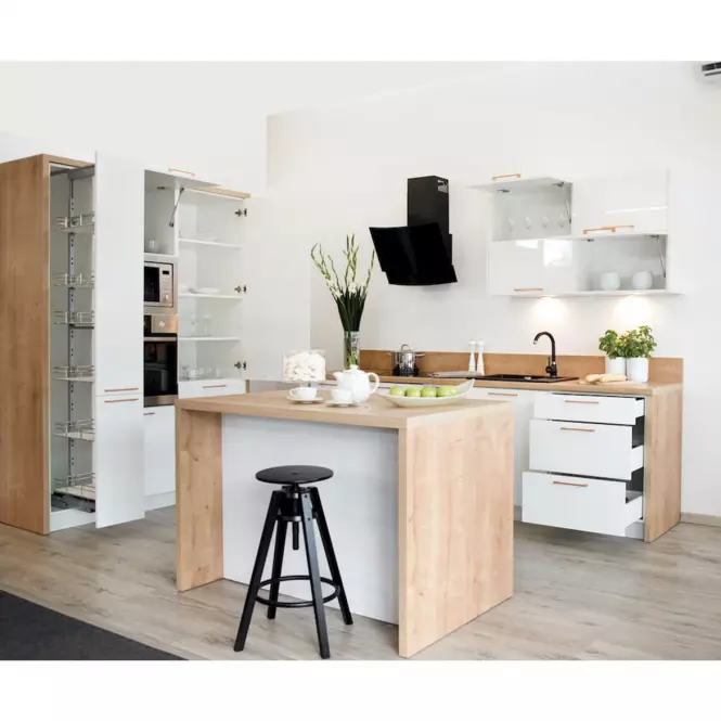 Szafka kuchenna Oscar D60zl Pl biały połysk/biały,6