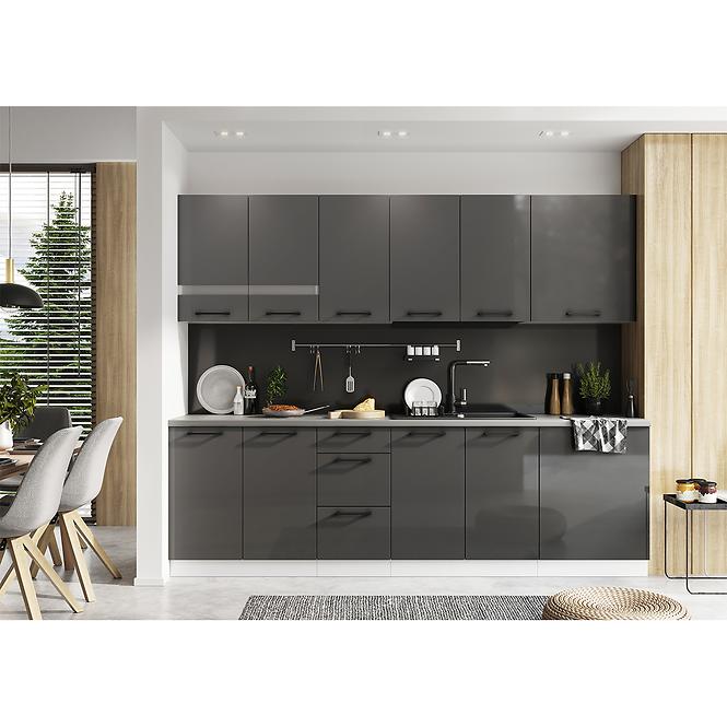 Szafka kuchenna Oscar W60/68 Slim PL z okapem srebrnym