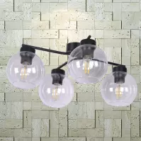 Lampa Aiden 2 Czarny/Przezroczysty K-2627 LW4