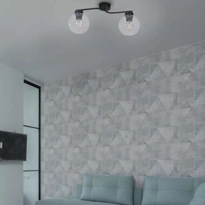 Lampa Aiden 2 Czarny/Przezroczysty K-2626 LW2