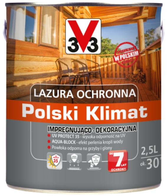 V33 Lazura Polski Klimat 7 Lat Dąb Jasny 2.5l
