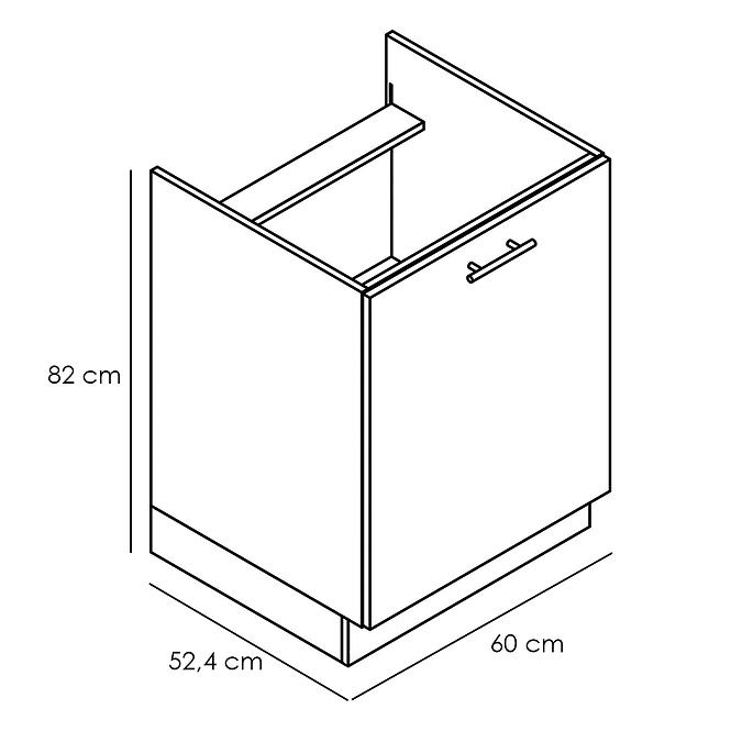Szafka kuchenna Denis d60pc pl czarny mat/biały
