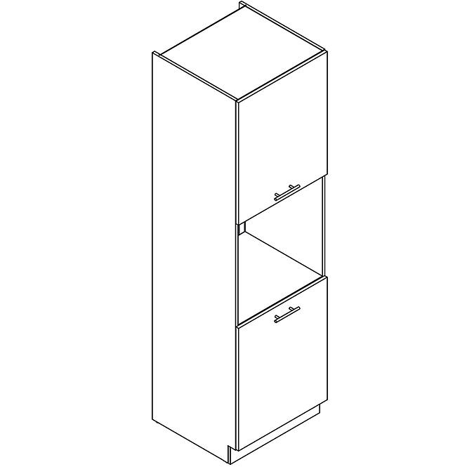 Szafka kuchenna Denis d60pk 2133 pl czarny mat/biały