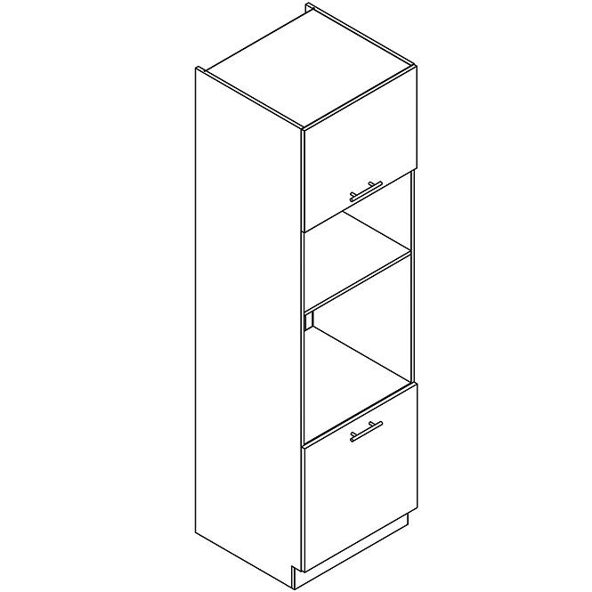 Szafka kuchenna Denis d60pk mv 2133 pl czarny mat/biały