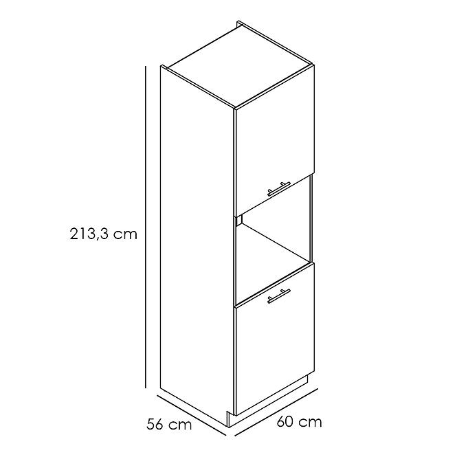 Szafka kuchenna Denis d60pk mv 2133 pl czarny mat/biały