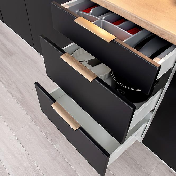 Szafka kuchenna Denis d60pk mv 2133 pl czarny mat/biały
