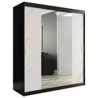 Szafa Marmur T1 180 Czarny/Marmur Biały Szafa Marmur T1 180 Czarny/Marmur Biały