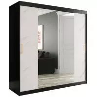 Szafa Marmur T1 200 Czarny/Marmur Biały Szafa Marmur T1 200 Czarny/Marmur Biały