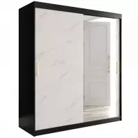 Szafa Marmur T2 180 Czarny/Marmur Biały Szafa Marmur T2 180 Czarny/Marmur Biały